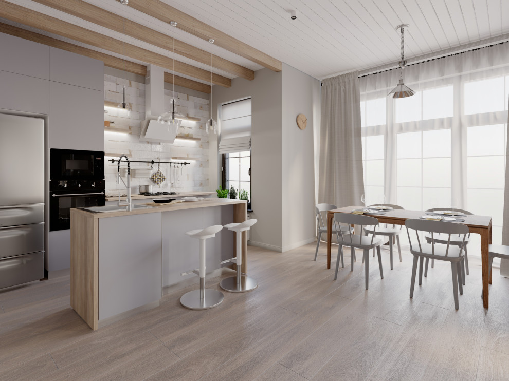 Кухня-гостиная в скандинавском стиле