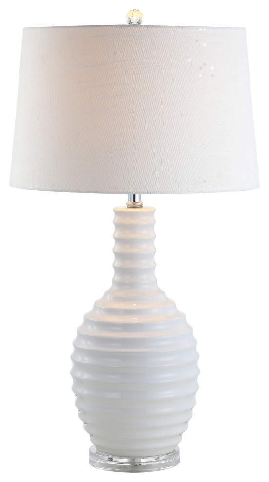 Dylan 29.5" Ceramic LED Table Lamp, White