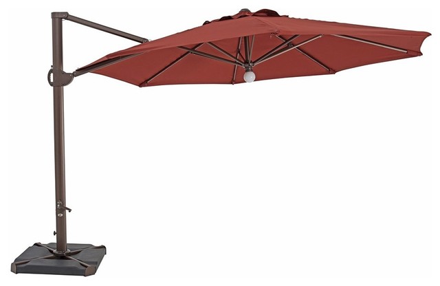 Sorara 11 1 2 Ft Outdoor Hanging Umbrella With Center Light Cross Sorara 11 1 2 Ft Outdoor Hanging Umbrella With Center Light Cross