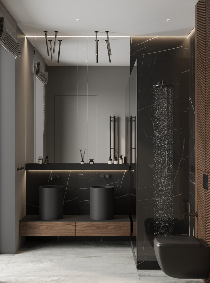 Темный минимализм в коттедже