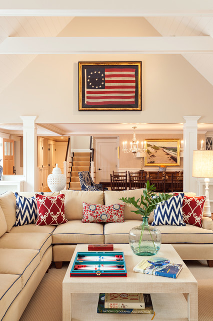 Cape Cod Summer Home Beach Style Living Room Boston By