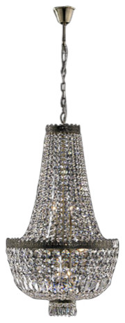 Metropolitan Eight-Light Antique Bronze Finish with Clear-Crystals Chandelier