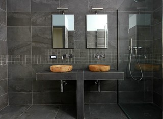 Mobile Bagno Muratura Moderno.75 Most Popular Bathroom With Black Tile And Stone Slab Design Ideas For September 2020 Stylish Bathroom With Black Tile And Stone Slab Remodeling Pictures Houzz Au