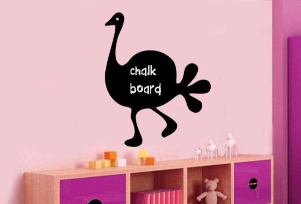 Wall Vinyl Chalkboard Sticker Decal Funny Ostrich Bird A1635