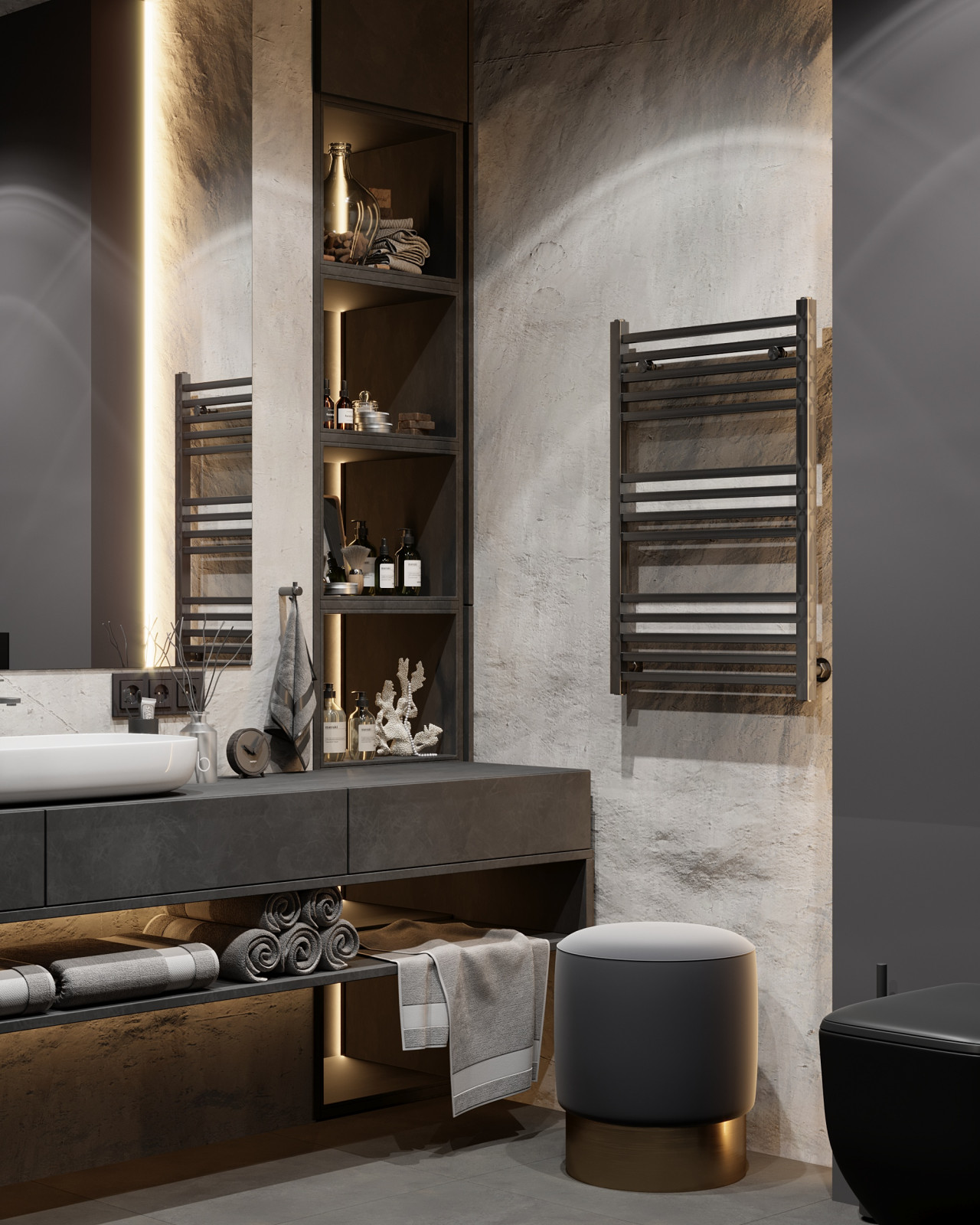 Брутальная квартира с элементами минимализма 65