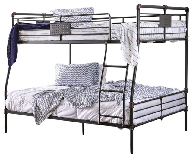 Bowery Hill Full Over Queen Bunk Bed Antique Black Bowery Hill Full Over Queen Bunk Bed Antique Black Beds By Homesquare
