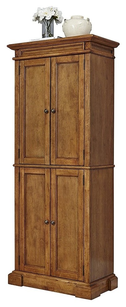 Modern Pantry Storage Cabinet, Solid Wood With Diamond Shaped Carving ...