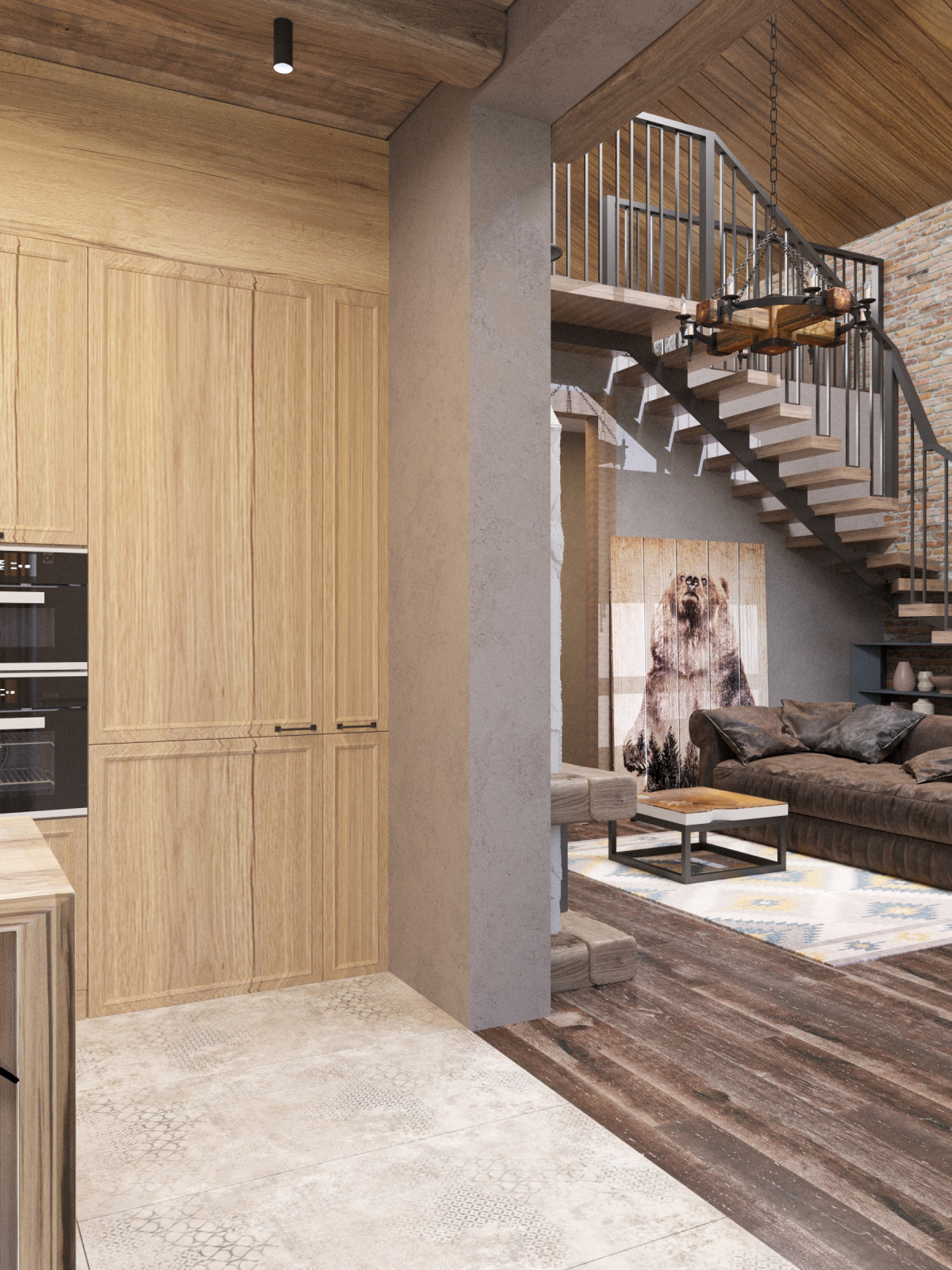 Визуализация интерьера помещений жилого дома