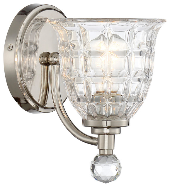 Birone 1-Light Wall Sconce, Polished Nickel