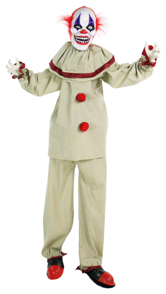 Life-Size Animatronic Clown, Indoor/Outdoor Halloween Decoration ...