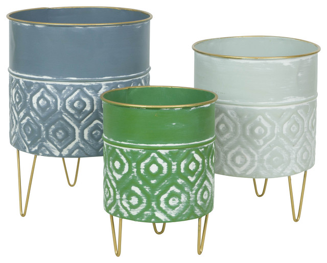 Laurent Modern Planters, Set of 3 Midcentury Indoor Pots And Planters by Aspire Home