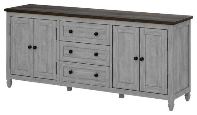 Arendal Mahogany Wood 3 Drawer Large Buffet Sideboard