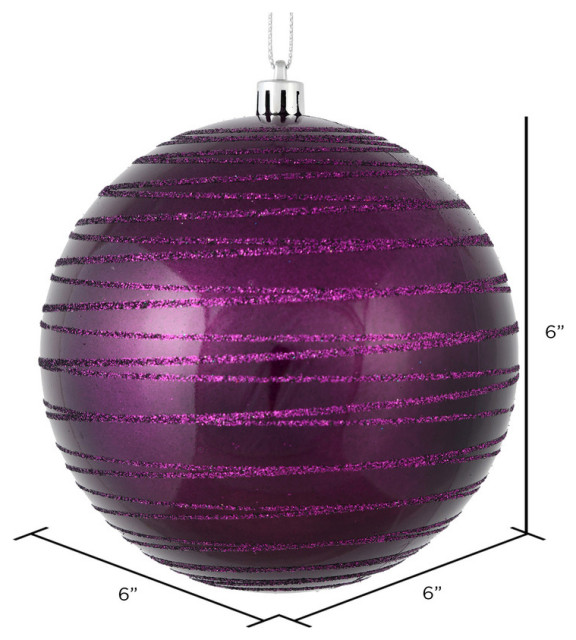 Vickerman Santa Vickerman Candy Glitter Ball, 6