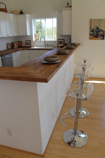 Acrylic Bar Stools With Butcher Block Top Kitchen Peninsula