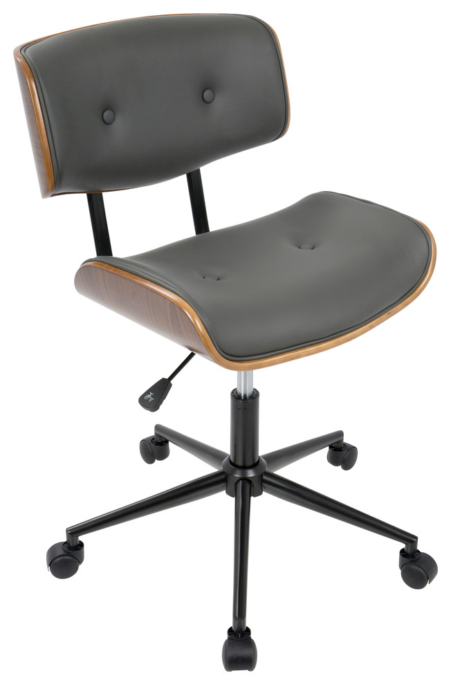 Lumisource Lombardi Height Adj Office Chair Walnut And Gray