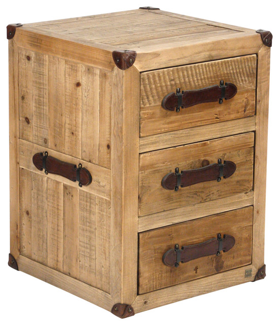 Galloway Rustic Wood Trunk Leather Nightstand - Rustic Galloway Rustic Wood Trunk Leather Nightstand rustic-nightstands-and-bedside -tables - Galloway Rustic Wood Trunk Leather Nightstand - Rustic
