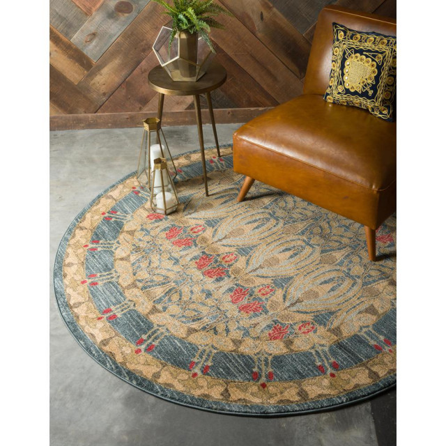 Unique Loom Carnation Edinburgh Rug, 6'x6' Traditional Area Rugs by Global Discount Store