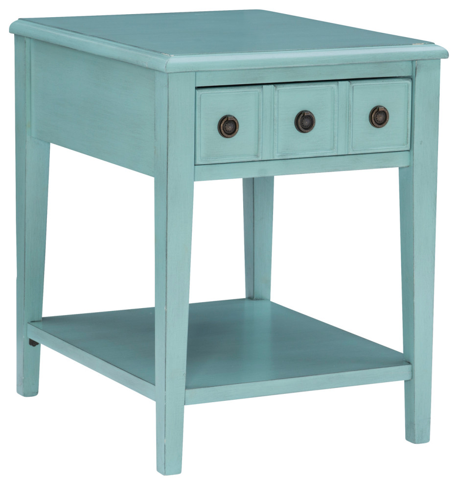 Sadie Side Accent Table Teal Farmhouse Side Tables And End Tables by Virventures Houzz