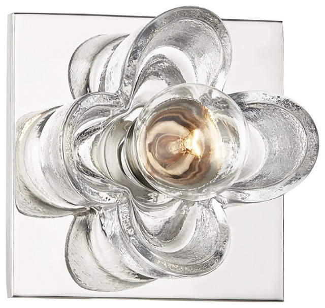 Polished Nickel Finish Bathroom Vanity 5" Wid Steel E12 Candelabra Base