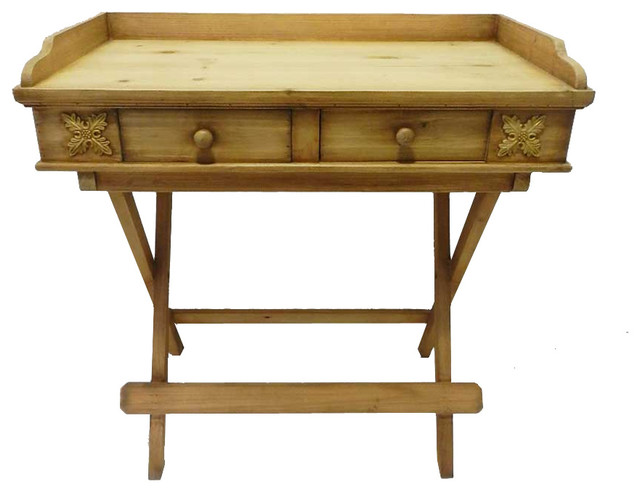 Foldable Wooden Serving Tray, Butlers Tray, Stand