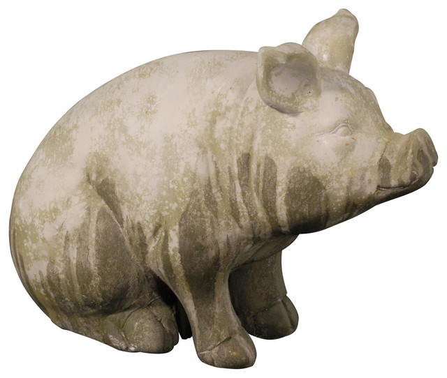 Pig Statue Figurine Farmhouse Garden Statues And Yard Art By GwG   Home Design 