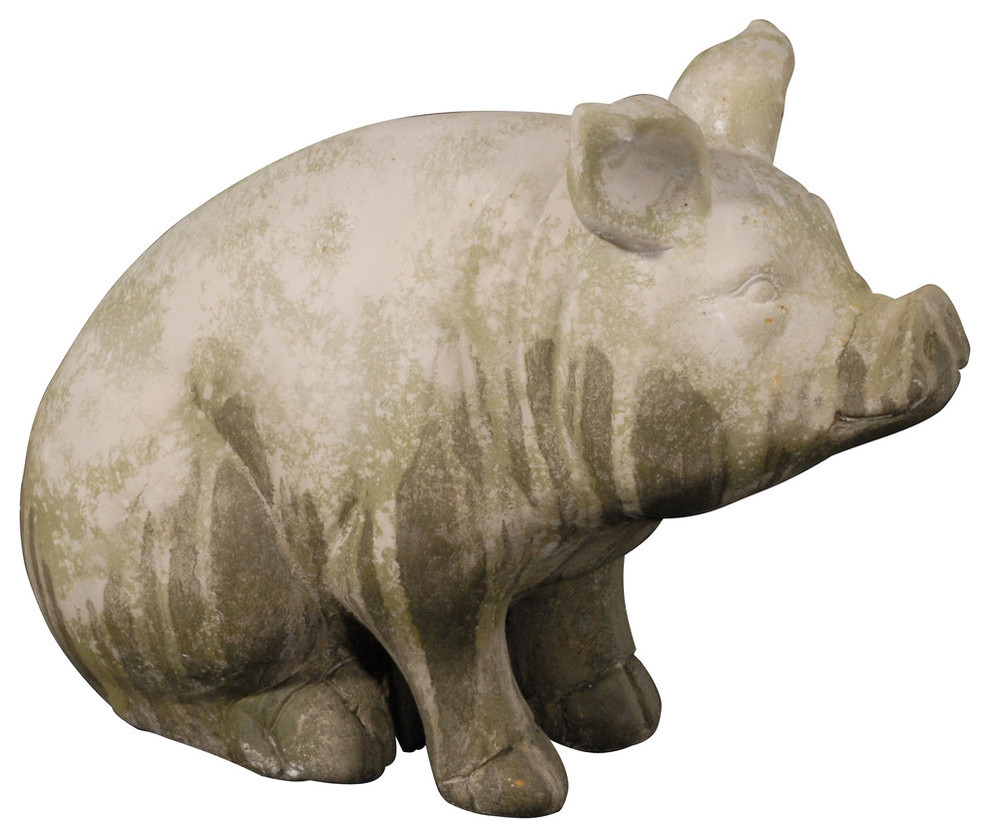 Pig Statue Figurine Farmhouse Garden Statues And Yard Art by A&B Home