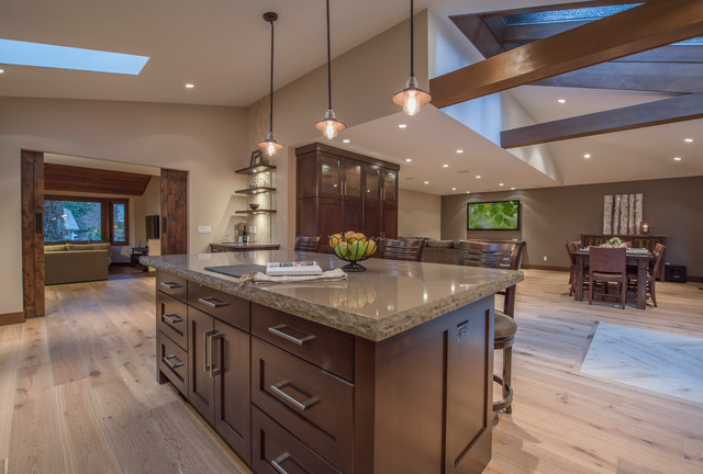  Open  Concept Floor  Plan  With Vaulted Ceilings Rustic 