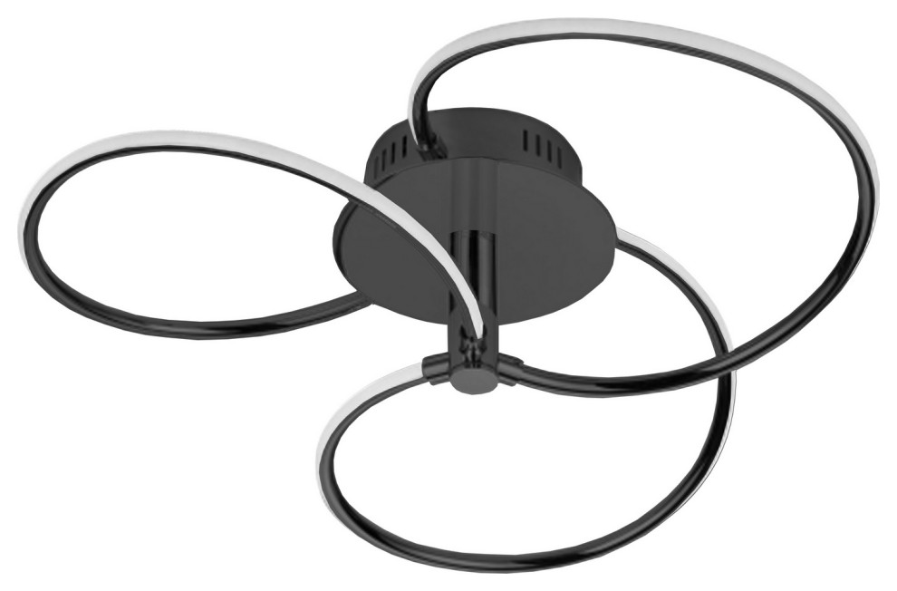 Romy LED SemiFlush Mount in Matte Black Modern Flushmount Ceiling