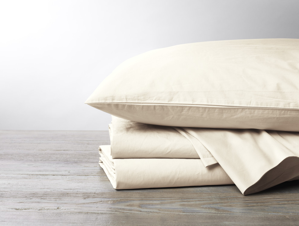 Organic 300 Percale Pillowcases, Set of 2, Natural, King