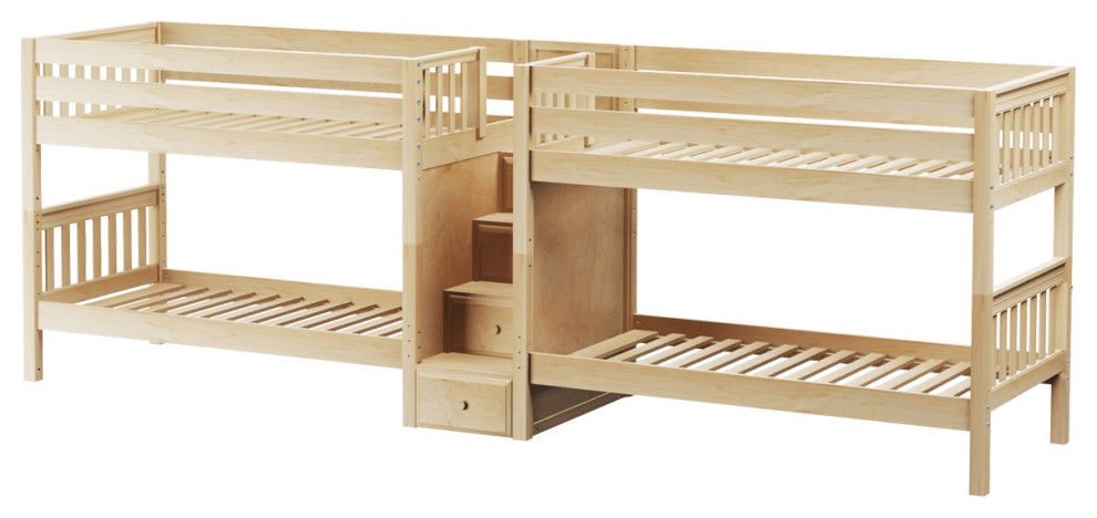 Melrose Quadruple Bunk Bed With Stairs, Bunk Bed With Stairs Dimensions
