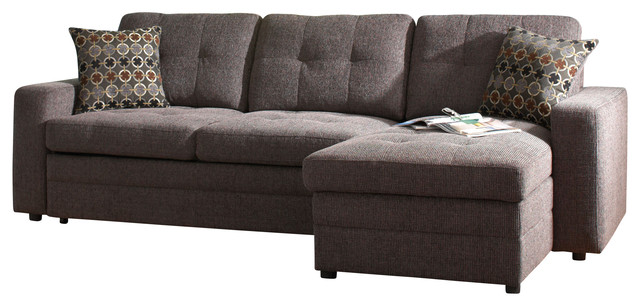 Coaster Gus Chenille Sectional Sofa Charcoal Black