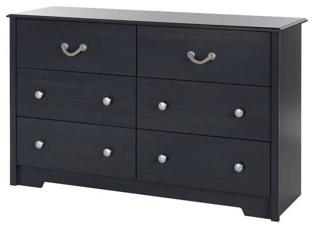 6 Drawer Double Dresser Blueberry Beach Style Dressers By
