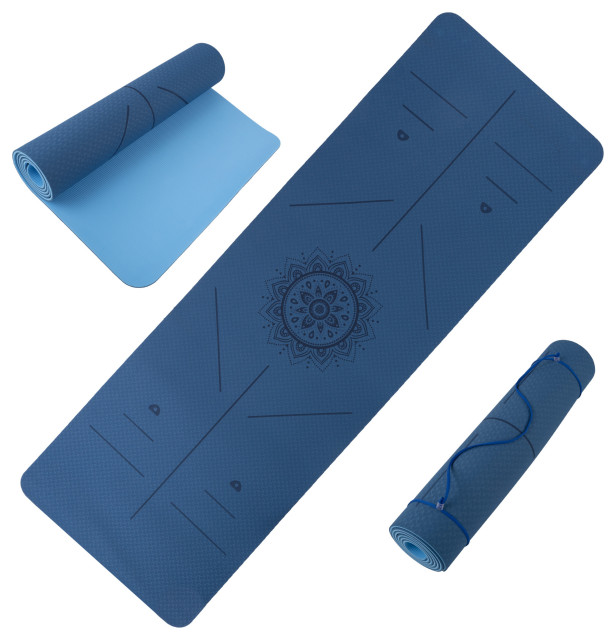 Nonslip Yoga Mat with Alignment Marks Lightweight Exercise Mat (Mint