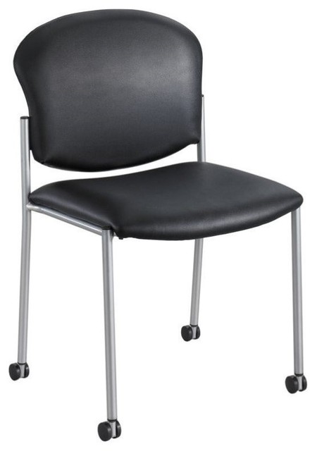 Diaz Guest Chair, Black Vinyl