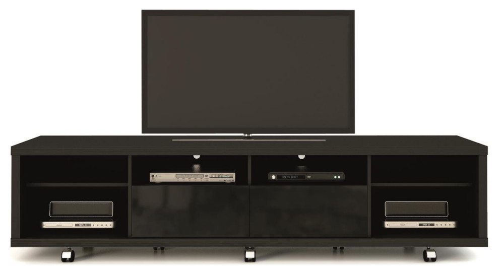 Manhattan Comfort Cabrini TV Stand In Black Gloss And Black Matte Finish  15313 - Modern - Entertainment Centers And Tv Stands - by GwG Outlet | Houzz