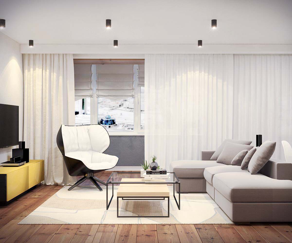 Дизайн-проект трехкомнатной квартиры "Над облаками"