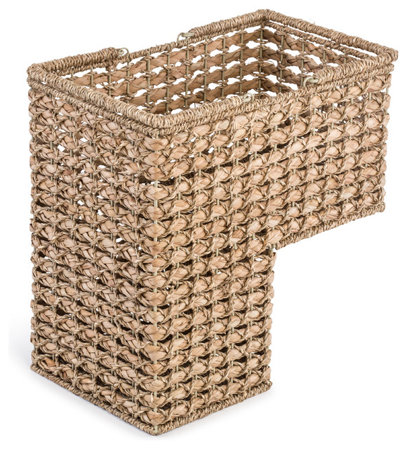Braided Rope Storage Stair Basket, Handles Tropical Baskets by