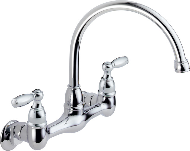 wall kitchen faucet stainless steel delta