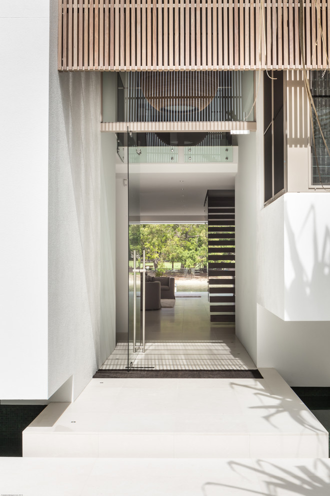 Design ideas for a contemporary entryway in Sunshine Coast.
