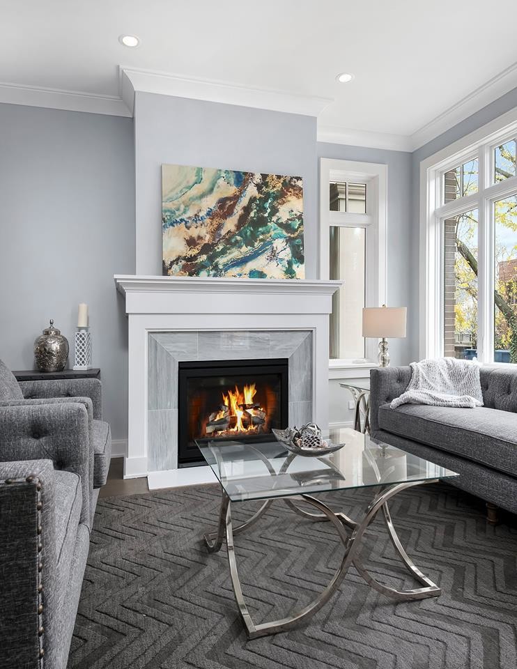 Inspiration for a transitional home design remodel in Chicago