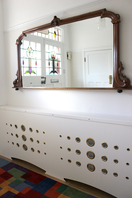 Art Deco White Radiator Cover With Mirror In London Contemporary