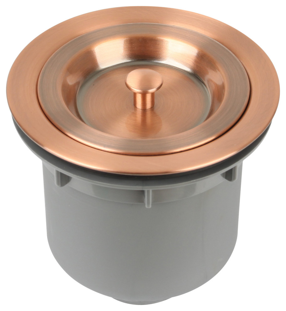 Copper Kitchen Sink Stopper for 3.5" Standard Strainer Drain