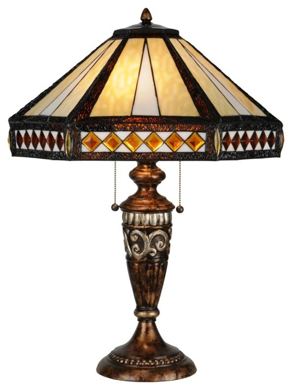 Meyda lighting 139416 26.5"H Diamond Band Mission Table Lamp