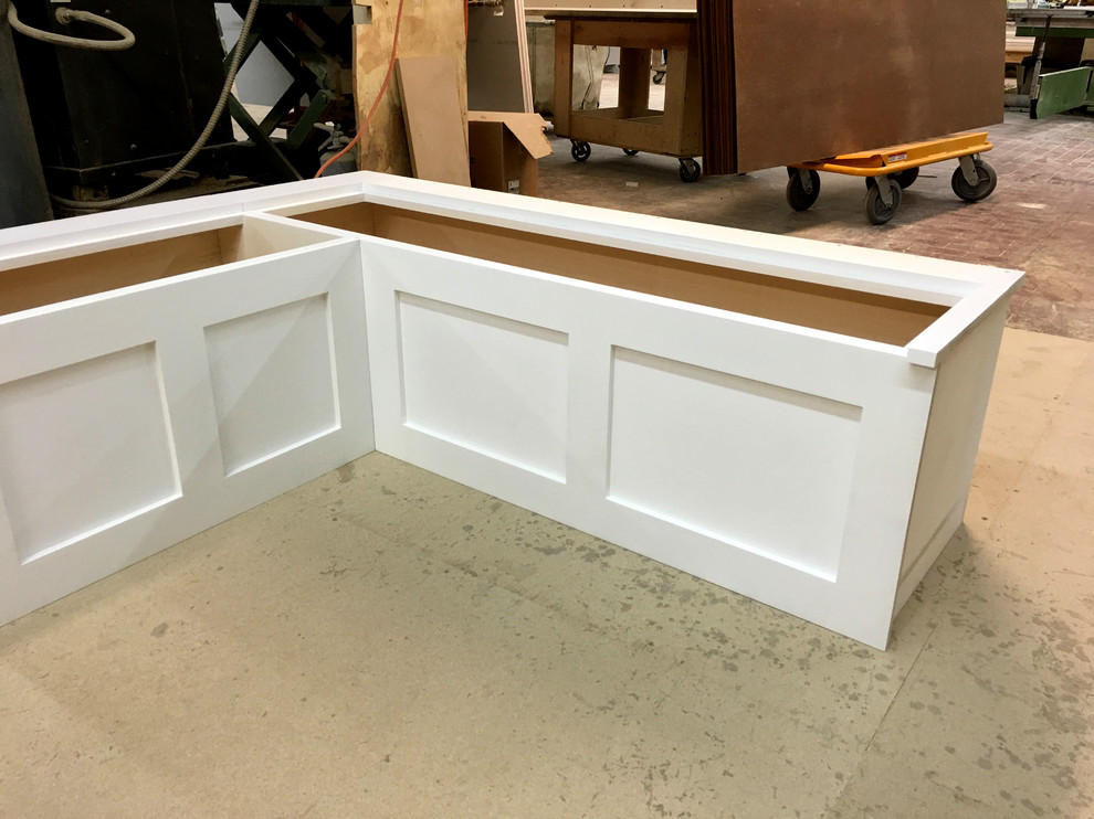 Example of a transitional kitchen design in New York