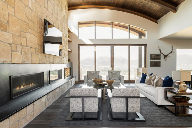 Red Ledges Reimagined rustic-living-room