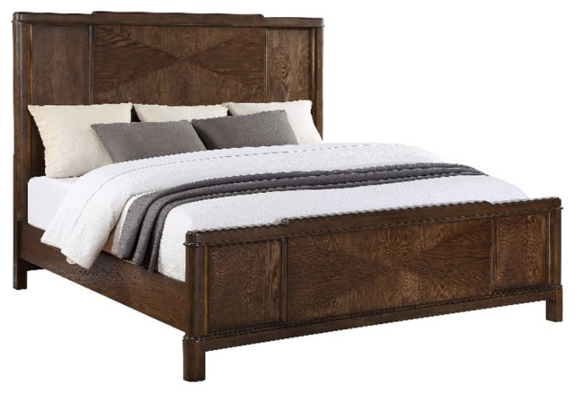 Milan Walnut Brown Wood King Bed