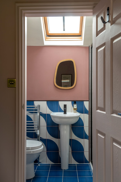 Pink & Blue Ensuite contemporary-bathroom