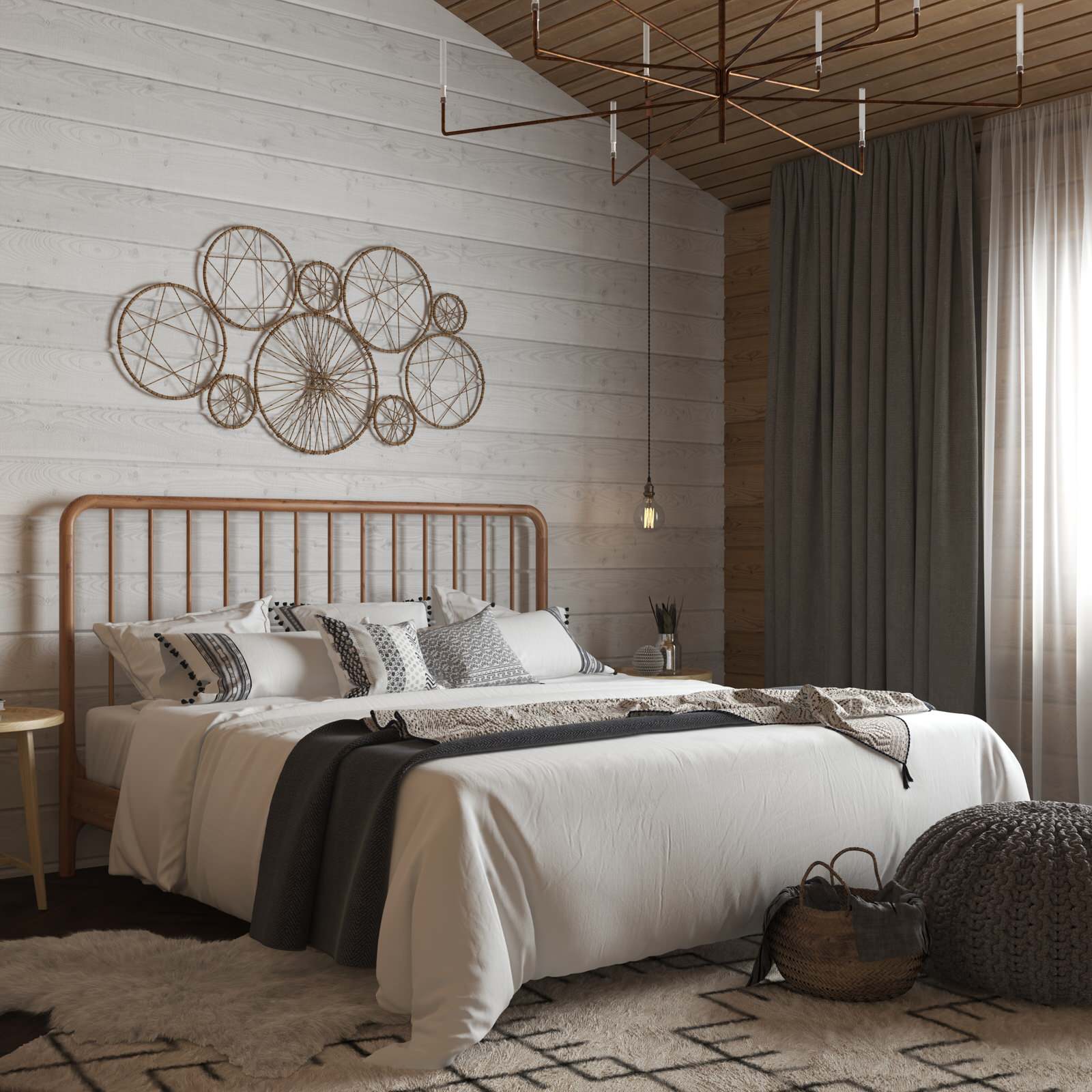 дизайн-проект интерьера деревянного загородного дома