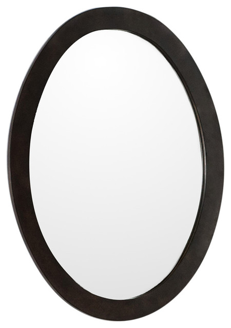 Arlo Oval Framed Mirror Sable Walnut