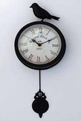 Rustic style makes the Ashton Sutton Arbour Bird Wall Clock with Pendulum - 16 i